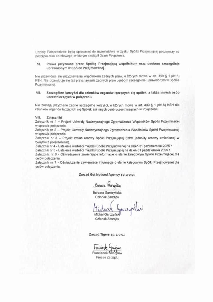 Ogłoszenie o udostępnieniu planu połączenia